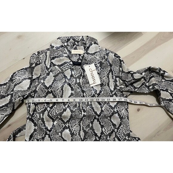 Choosy Luxe Exotic Vintage 90s Faux Snakeskin Leather Trench Coat Duster Jacket - Picture 9 of 11